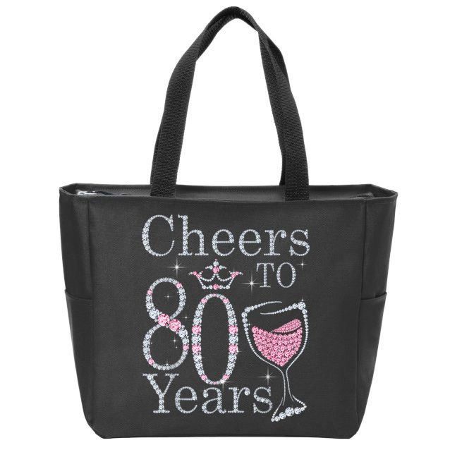 Cheers to 80 Years 1942 80Th Birthday Tee Gift For Wom.e.ns Zip Tote Bag
