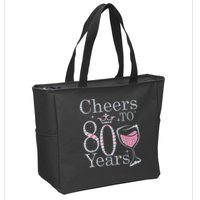 Cheers to 80 Years 1942 80Th Birthday Tee Gift For Wom.e.ns Zip Tote Bag