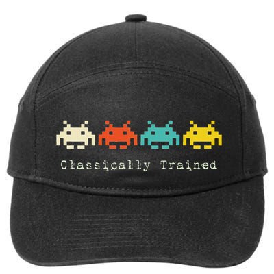 Classically Trained 80s Retro Alien Invaders Space Gamer 7-Panel Snapback Hat