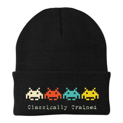 Classically Trained 80s Retro Alien Invaders Space Gamer Knit Cap Winter Beanie