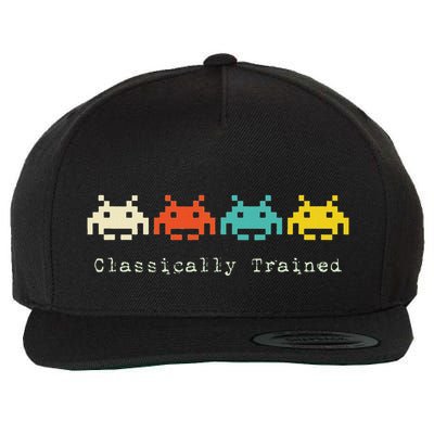 Classically Trained 80s Retro Alien Invaders Space Gamer Wool Snapback Cap