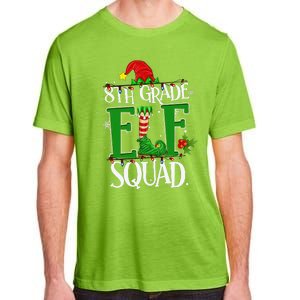 Christmas Teacher 8th Grade Elf Squad Xmas Lights Pajamas Adult ChromaSoft Performance T-Shirt