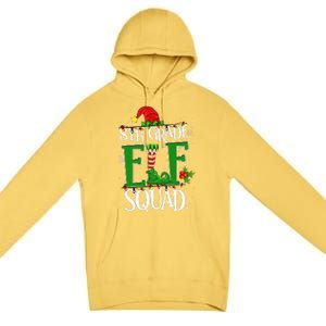 Christmas Teacher 8th Grade Elf Squad Xmas Lights Pajamas Premium Pullover Hoodie