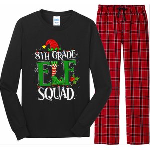 Christmas Teacher 8th Grade Elf Squad Xmas Lights Pajamas Long Sleeve Pajama Set