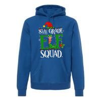 Christmas Teacher 8th Grade Elf Squad Xmas Lights Pajamas Premium Hoodie