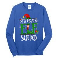 Christmas Teacher 8th Grade Elf Squad Xmas Lights Pajamas Tall Long Sleeve T-Shirt