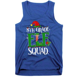 Christmas Teacher 8th Grade Elf Squad Xmas Lights Pajamas Tank Top