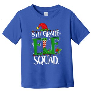 Christmas Teacher 8th Grade Elf Squad Xmas Lights Pajamas Toddler T-Shirt