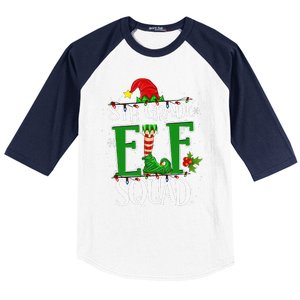 Christmas Teacher 8th Grade Elf Squad Xmas Lights Pajamas Baseball Sleeve Shirt