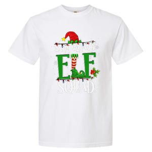 Christmas Teacher 8th Grade Elf Squad Xmas Lights Pajamas Garment-Dyed Heavyweight T-Shirt