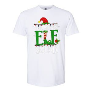 Christmas Teacher 8th Grade Elf Squad Xmas Lights Pajamas Softstyle CVC T-Shirt