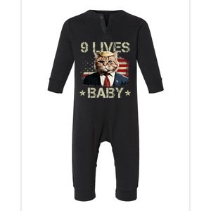 Cat Trump 9 Lives Baby Trump Cat 9 Lives Baby Infant Fleece One Piece