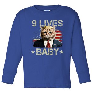 Cat Trump 9 Lives Baby Trump Cat 9 Lives Baby Toddler Long Sleeve Shirt