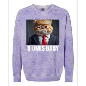 Cat Trump 9 Lives Baby Colorblast Crewneck Sweatshirt