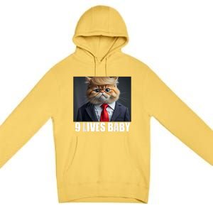 Cat Trump 9 Lives Baby Premium Pullover Hoodie