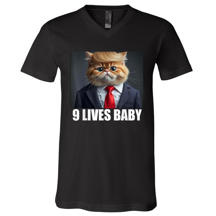 Cat Trump 9 Lives Baby V-Neck T-Shirt