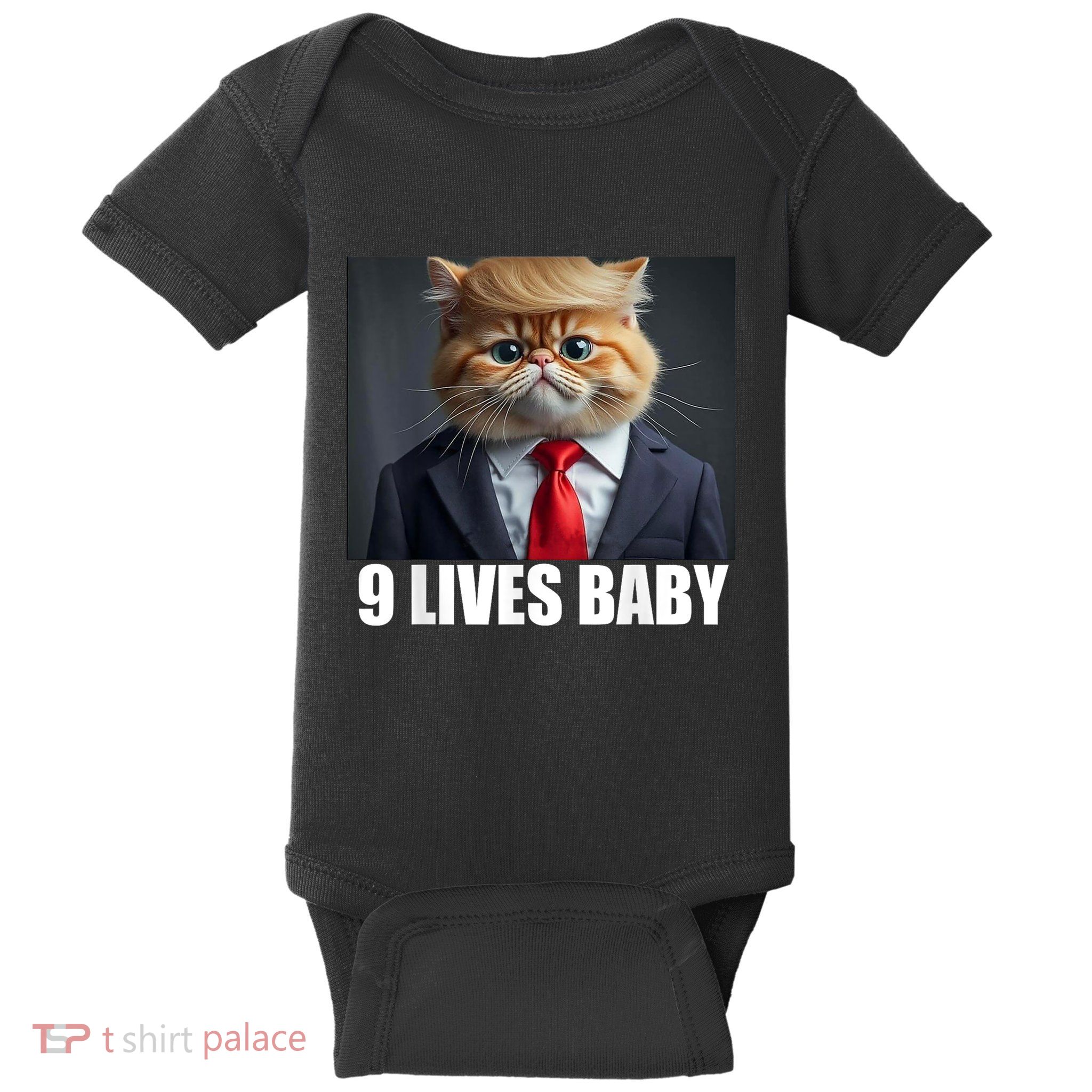 Cat Trump 9 Lives Baby Baby Bodysuit