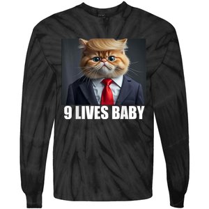 Cat Trump 9 Lives Baby Tie-Dye Long Sleeve Shirt