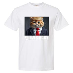 Cat Trump 9 Lives Baby Garment-Dyed Heavyweight T-Shirt