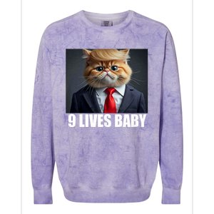 Cat Trump 9 Lives Baby Colorblast Crewneck Sweatshirt