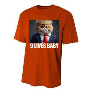 Cat Trump 9 Lives Baby Performance Sprint T-Shirt