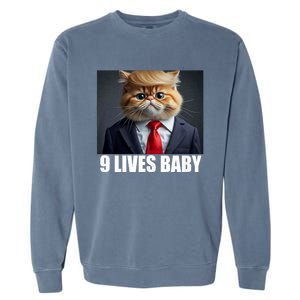 Cat Trump 9 Lives Baby Garment-Dyed Sweatshirt