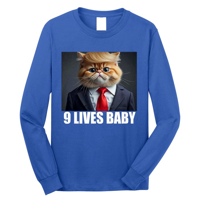 Cat Trump 9 Lives Baby Long Sleeve Shirt