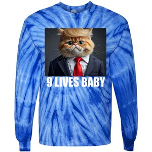 Cat Trump 9 Lives Baby Tie-Dye Long Sleeve Shirt