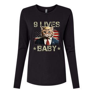 Cat Trump 9 Lives Baby Womens Cotton Relaxed Long Sleeve T-Shirt