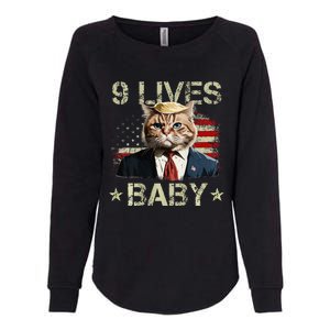 Cat Trump 9 Lives Baby Womens California Wash Sweatshirt