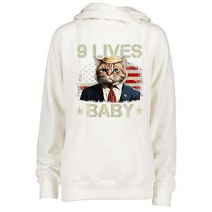 Cat Trump 9 Lives Baby Womens Funnel Neck Pullover Hood