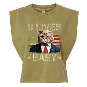 Cat Trump 9 Lives Baby Garment-Dyed Women's Muscle Tee