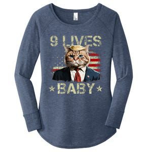 Cat Trump 9 Lives Baby Women's Perfect Tri Tunic Long Sleeve Shirt