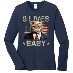 Cat Trump 9 Lives Baby Ladies Long Sleeve Shirt