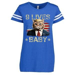 Cat Trump 9 Lives Baby Enza Ladies Jersey Football T-Shirt