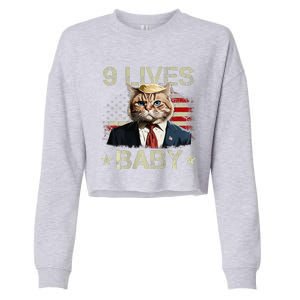 Cat Trump 9 Lives Baby Cropped Pullover Crew