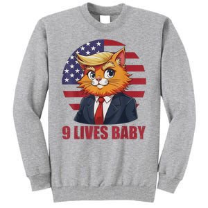 Cat Trump 9 Lives Baby Funny Tall Sweatshirt