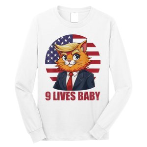 Cat Trump 9 Lives Baby Funny Long Sleeve Shirt