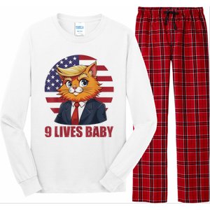 Cat Trump 9 Lives Baby Funny Long Sleeve Pajama Set