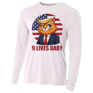 Cat Trump 9 Lives Baby Funny Cooling Performance Long Sleeve Crew