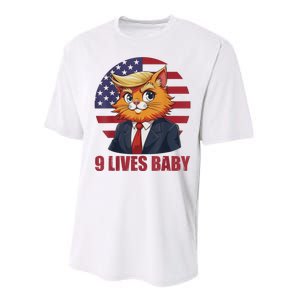 Cat Trump 9 Lives Baby Funny Performance Sprint T-Shirt