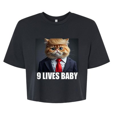 Cat Trump 9 Lives Baby Bella+Canvas Jersey Crop Tee