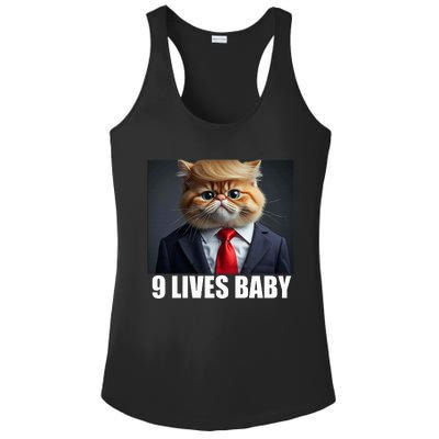 Cat Trump 9 Lives Baby Ladies PosiCharge Competitor Racerback Tank