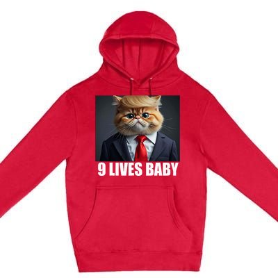 Cat Trump 9 Lives Baby Premium Pullover Hoodie