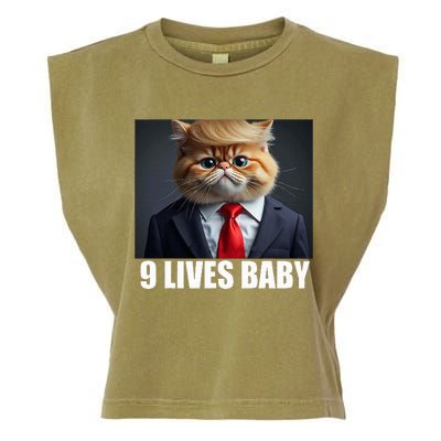 Cat Trump 9 Lives Baby Garment-Dyed Women's Muscle Tee