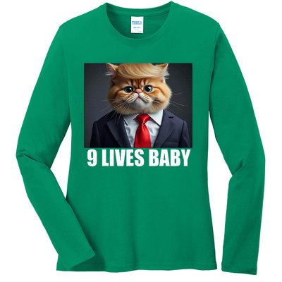 Cat Trump 9 Lives Baby Ladies Long Sleeve Shirt