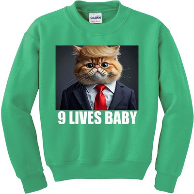 Cat Trump 9 Lives Baby Kids Sweatshirt