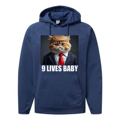 Cat Trump 9 Lives Baby Performance Fleece Hoodie