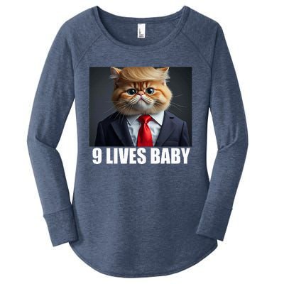 Cat Trump 9 Lives Baby Women's Perfect Tri Tunic Long Sleeve Shirt