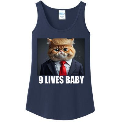 Cat Trump 9 Lives Baby Ladies Essential Tank